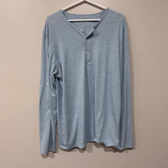 Mizzen+Main Men's XL Blue Long Sleeve Henley Shirt - Picture 1 of 5